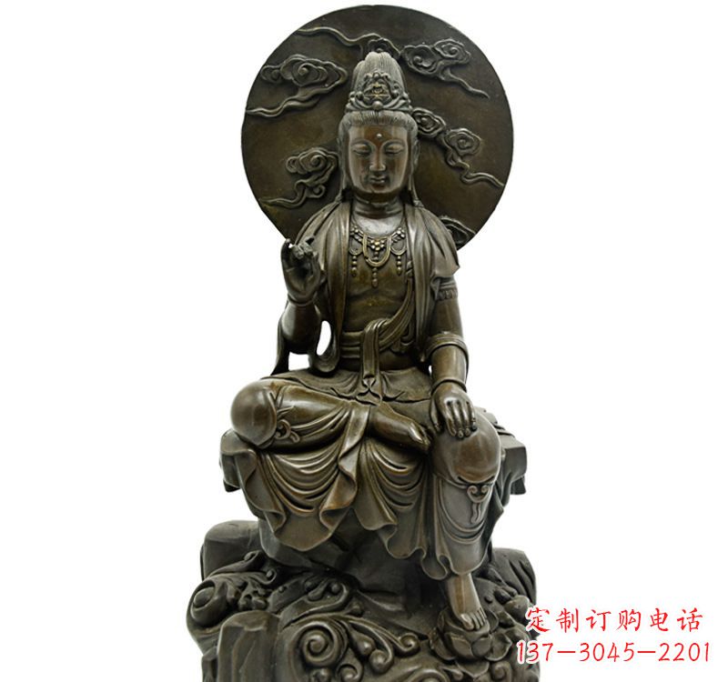 泉州自在观音菩萨仿古铜雕佛像