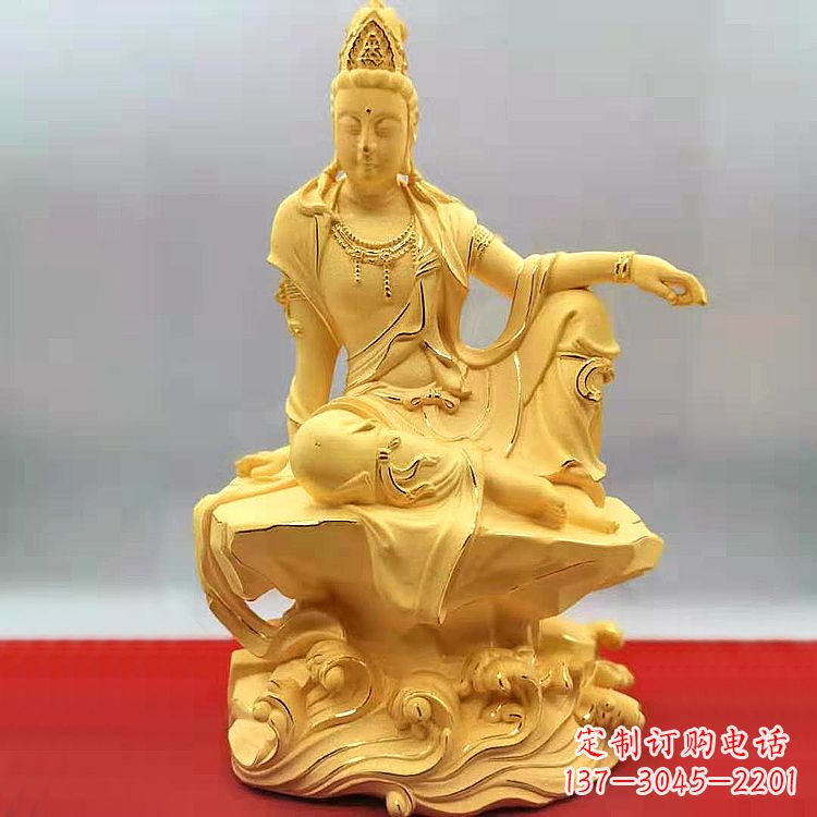 泉州自在观音纯铜镀金雕塑