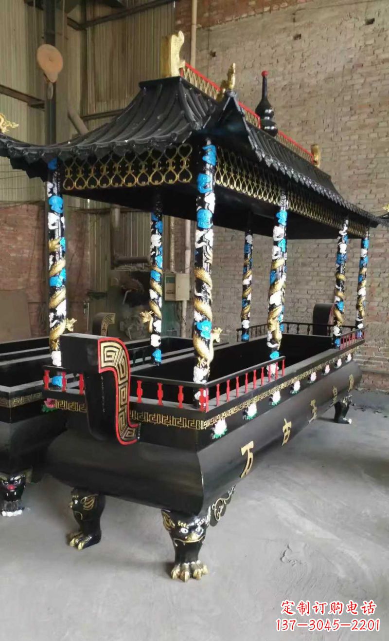 泉州宗教庙宇方形香炉铜雕