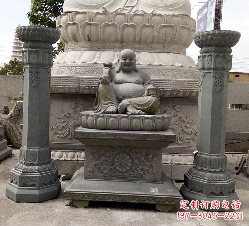 泉州宗教庙宇如意弥勒佛石雕