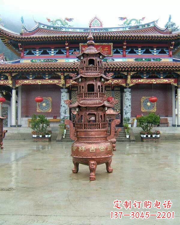 泉州宗教庙宇香炉铜雕