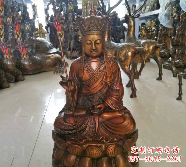 泉州坐式地藏菩萨铜雕