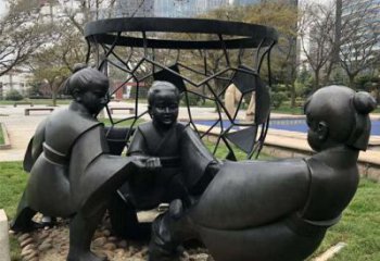 泉州铸铜公园司马光砸缸儿童雕塑