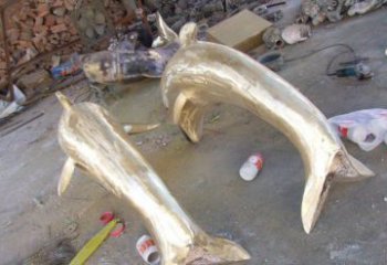 泉州铸铜海豚公园动物铜雕