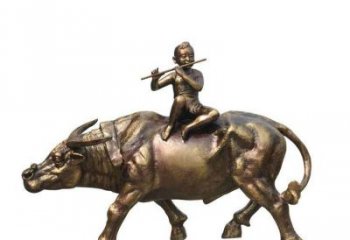 泉州铸铜牧童牛雕塑