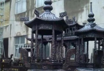 泉州铸铜寺庙香炉铜雕 (3)