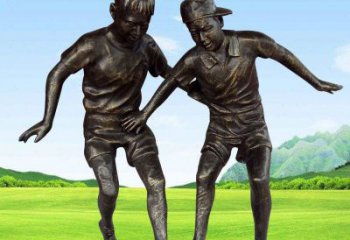 泉州铸铜踢足球的儿童