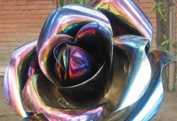 泉州彩色创意不锈钢玫瑰雕塑