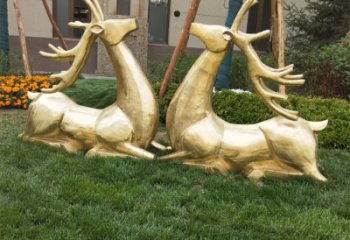 泉州抽象铜鹿雕塑