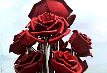 泉州大型不锈钢玫瑰花雕塑
