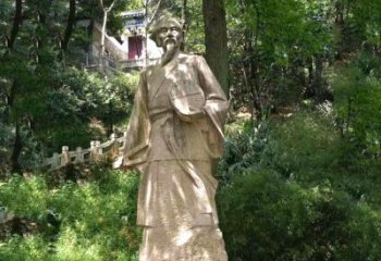 泉州祖冲之公园雕塑-砂岩雕刻的历史名人古代数学家