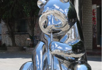 泉州熊猫雕塑-适用于广场花园景观镜面不锈钢熊猫雕塑